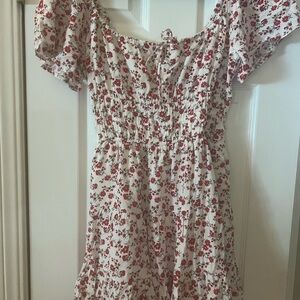 Hollister White and Red Floral dress